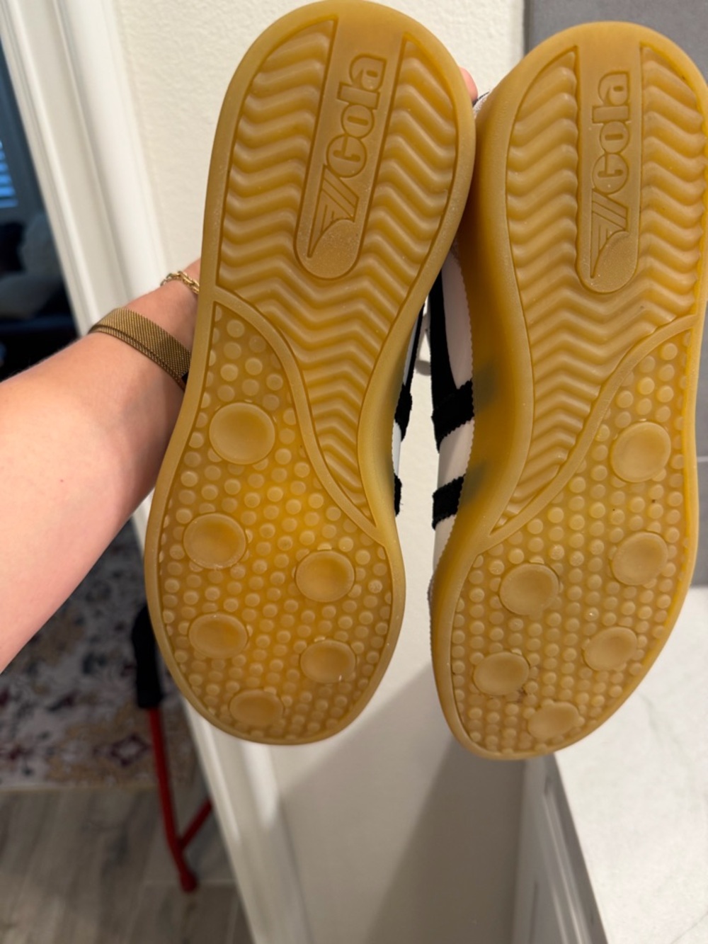Gola White Black Gum-Soled Sneakers - Picture 3 of 7